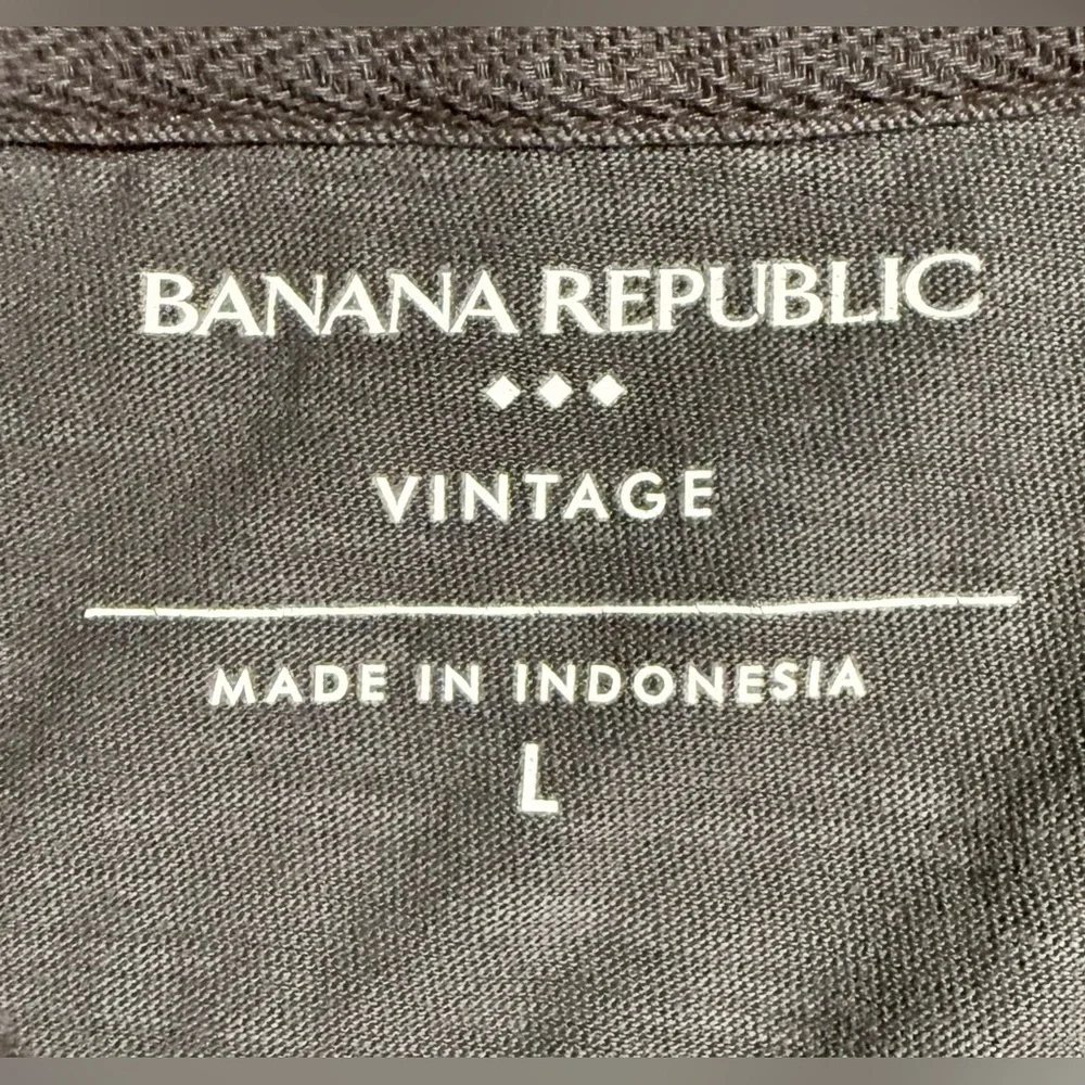 Banana Republic Vintage Polo Shirt Men’s L Gray Slub Cotton Casual 👕